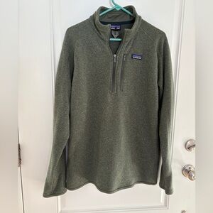 Patagonia Green Half-Zip Fleece Sweater
